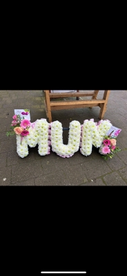 Funeral letters 'MUM'