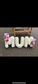 Funeral letters 'MUM'
