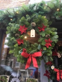 Traditional decorated Fresh spruce wreath