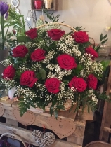 Traditional valentines basket display