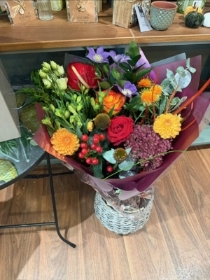 Vibrant Autumn hand tied bouquet
