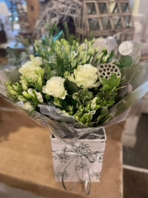 Winter White Festive box Floral bouquet